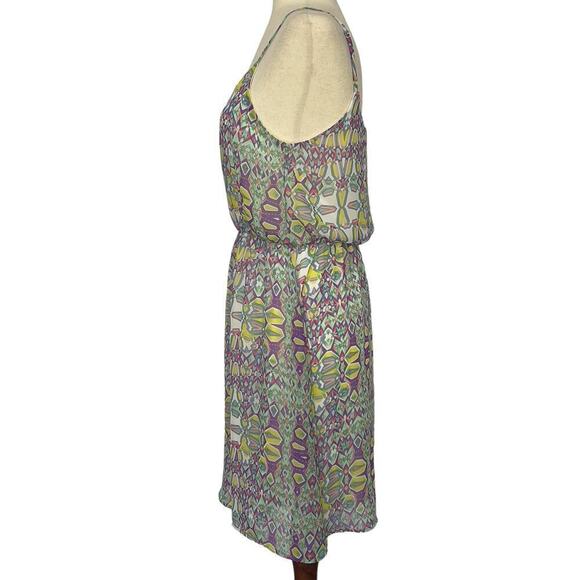 EVERLY ABSTRACT GEOMETRIC SLEEVELESS BLOUSON DRESS WOMEN'S SIZE MEDIUM - Picture 4 of 13